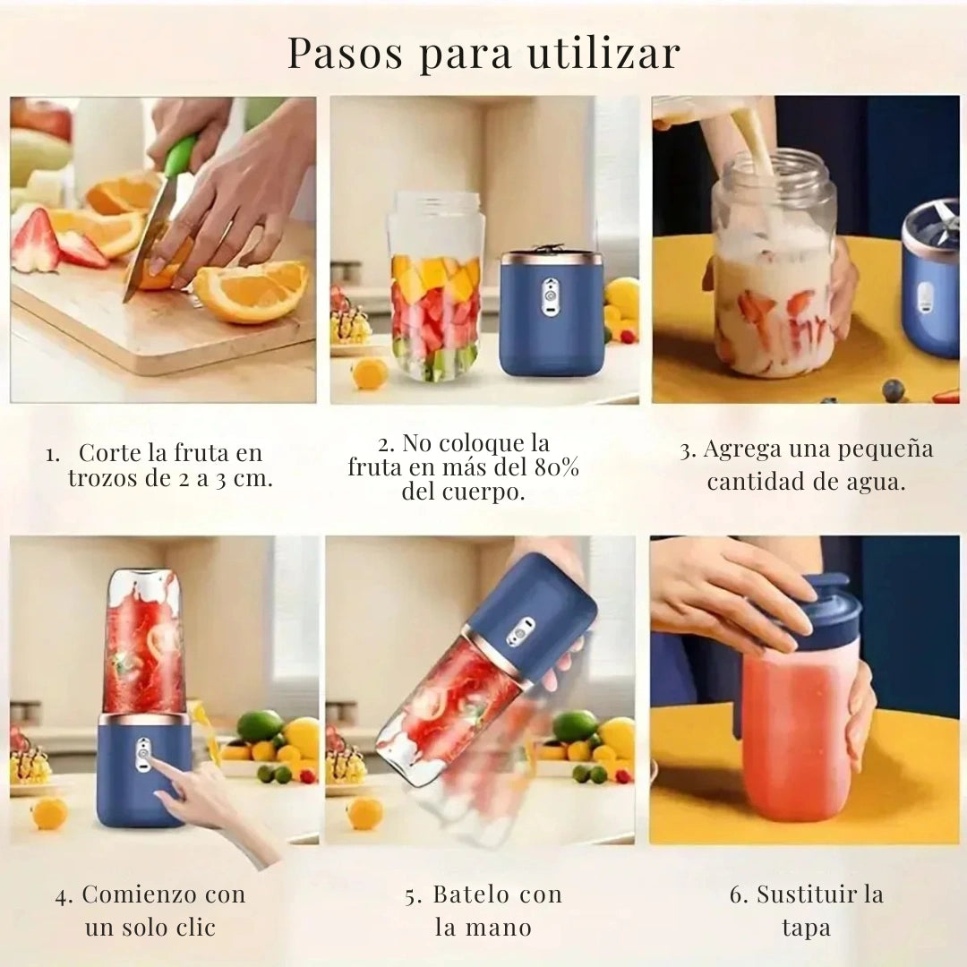 FreshFusion: Mini Batidora Portátil Recargable